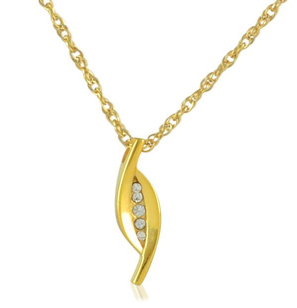 Crystalline Gold Steel Keepsake Pendant