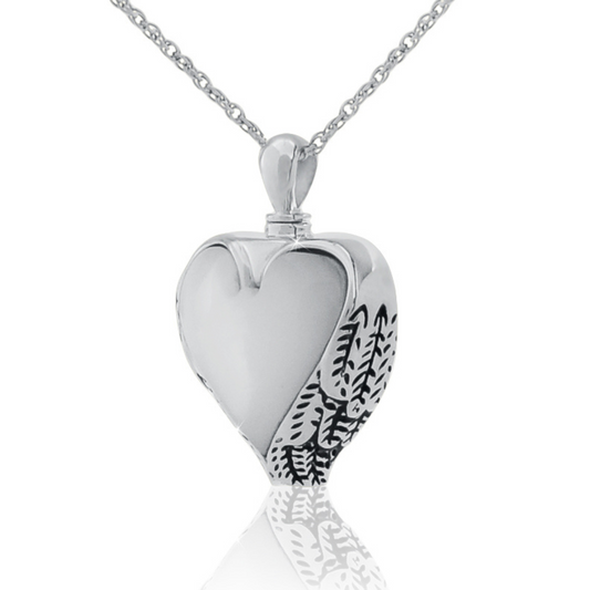 Mother of Pearl Heart Steel Pendant